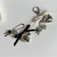 Keypus - Silver Tone Heart Bow Alloy Bag Charm Keychain