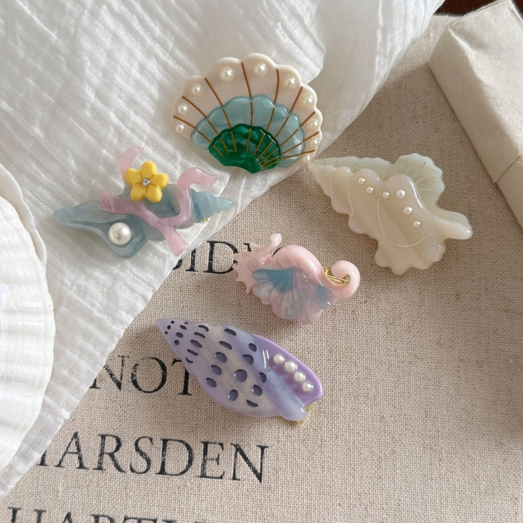 Beau - Ocean Style Acetate Sea Motif Hair Clip
