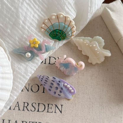 Beau - Ocean Style Acetate Sea Motif Hair Clip