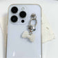 Keypus - Beaded Bow Flower Charm Alloy Keychain