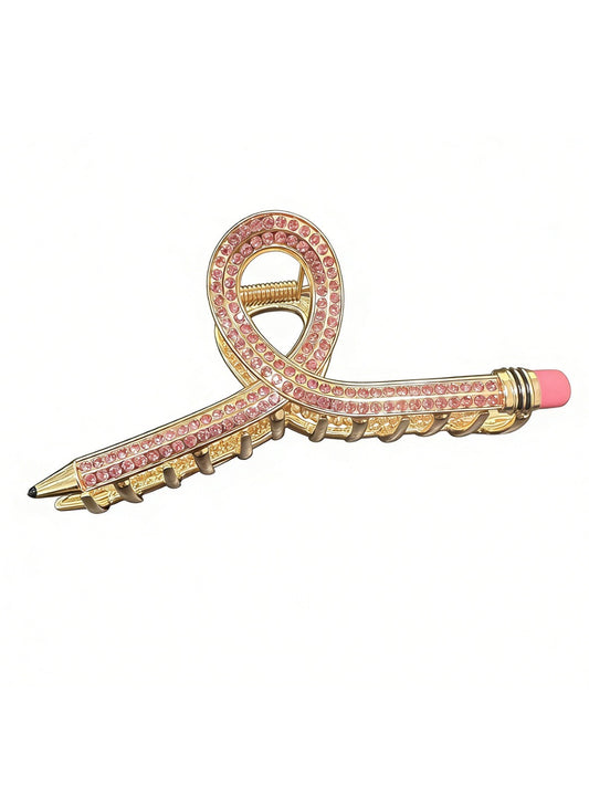 Beau sweet stylish cute hair clip in pastel pink with a bow design