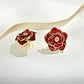 Earedge - Red Flower-Shaped Earrings