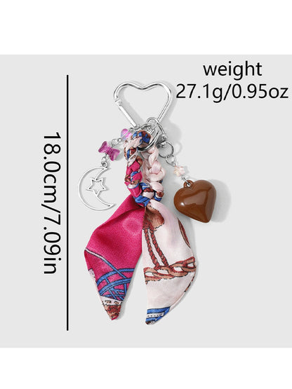 Keypus - Y2K Scarf Music Note Charm Alloy Keychain