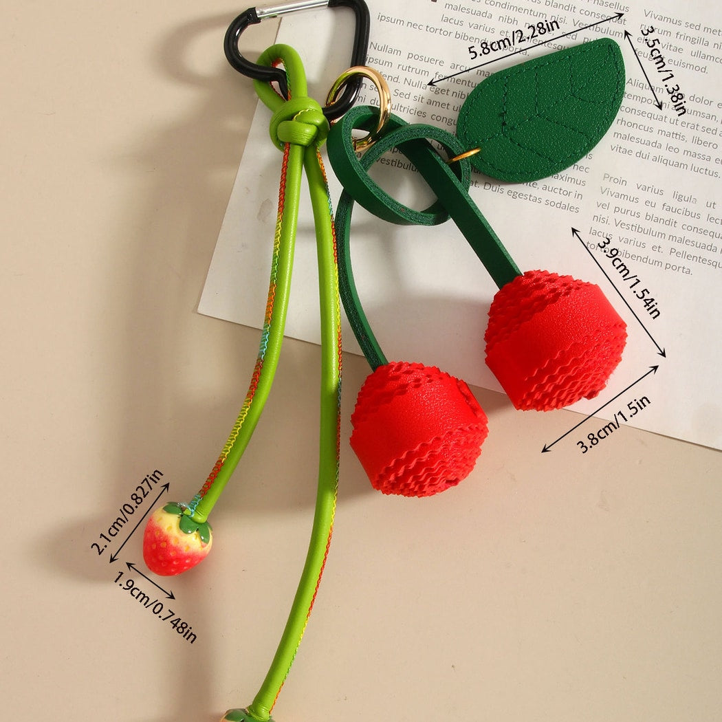 Keypus - Strawberry Cherry Fruit Bag Pendant Keychain