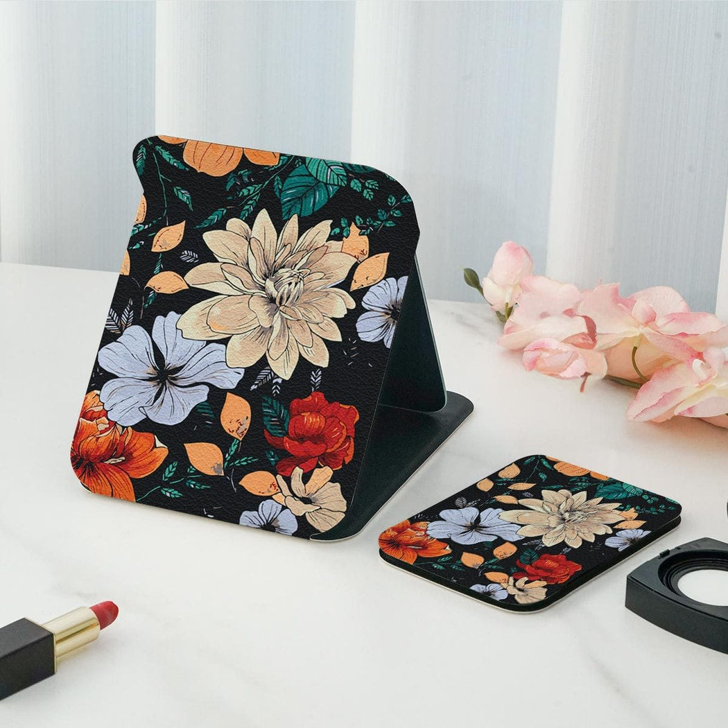 Mirroray - Double Sided Floral Printed Folding Makeup Mirror