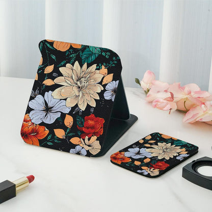 Mirroray - Double Sided Floral Printed Folding Makeup Mirror