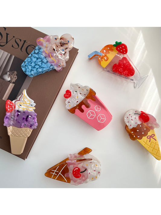 Beau - Ice Cream Acetate Hair Claw Clip