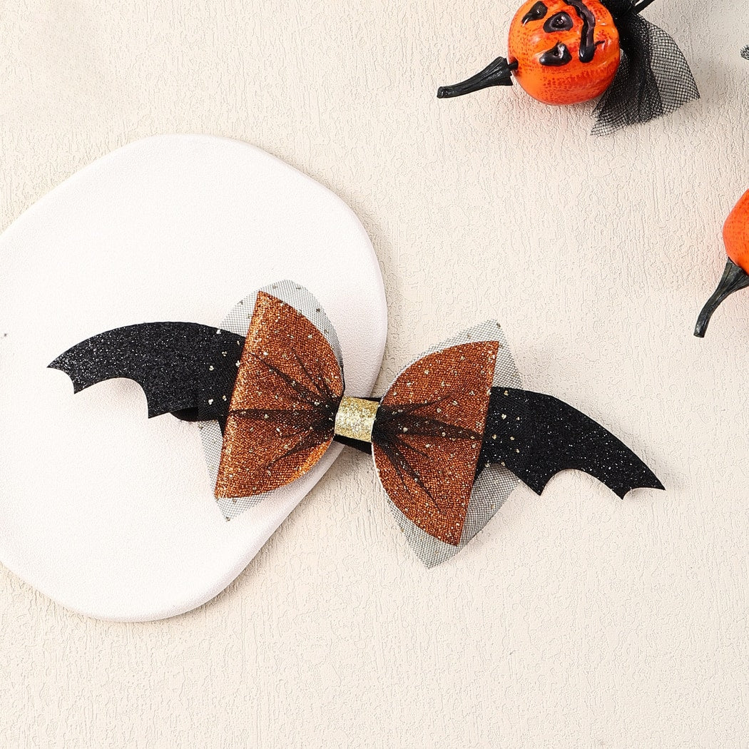 Beau - Halloween Bat Wing Glitter Bow Hair Clip