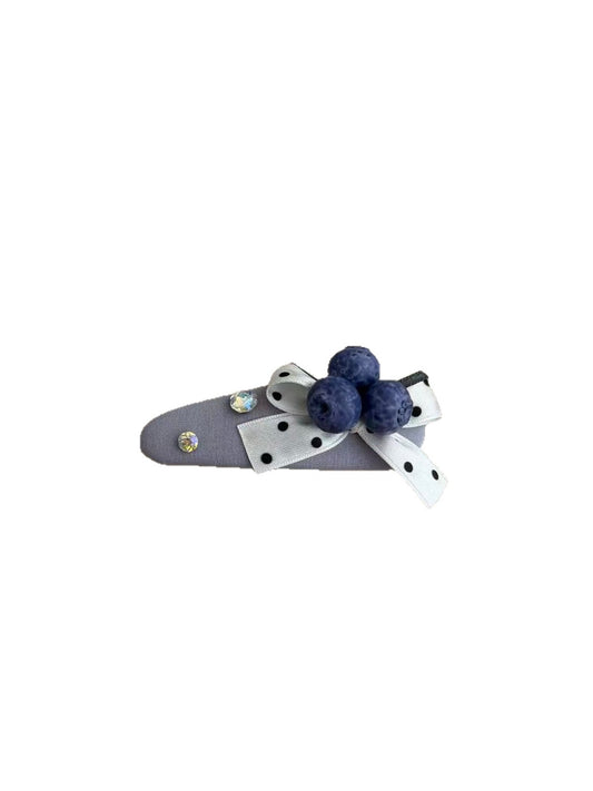 Beau - Blueberry Motif Bow Decor Hair Clip