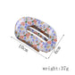 Beau - Floral Print Flat Oval Spring Claw Clip