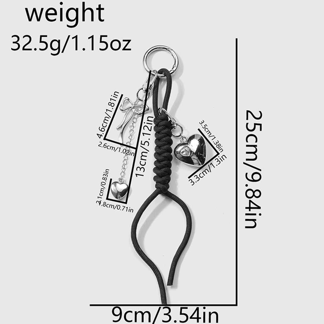 Keypus - Decorative Heart Charm and Rope Keychain