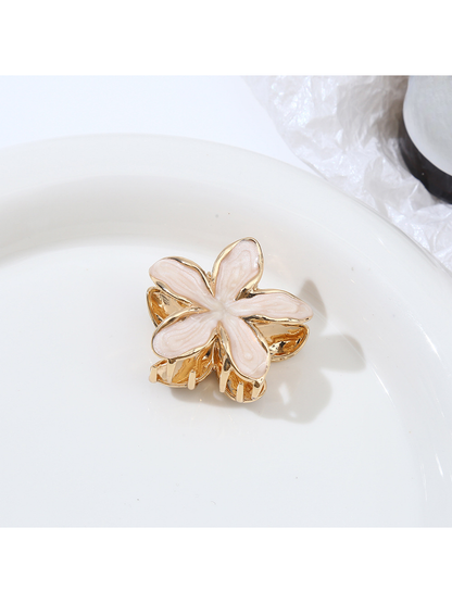 Beau - Flower Petal Alloy Resin Claw Hair Clip