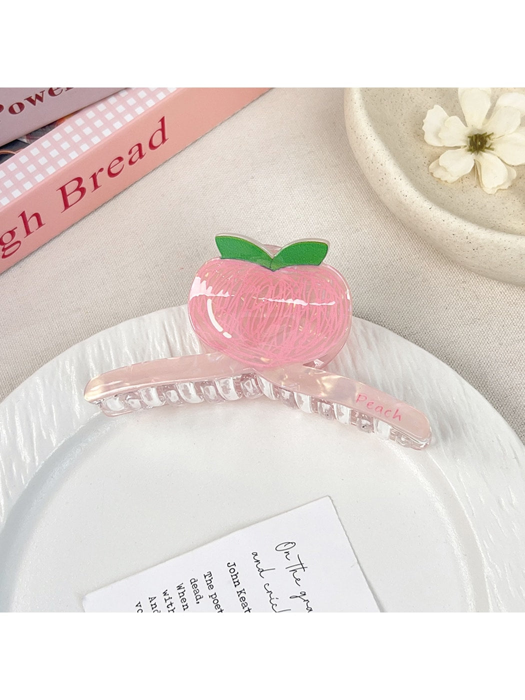 Beau - Cute Acrylic Floral Smiley Face Claw Clip