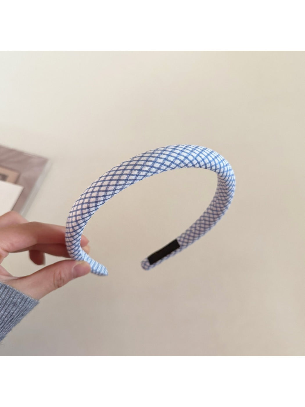 Gifty - Thin Band Blue Plaid Headband