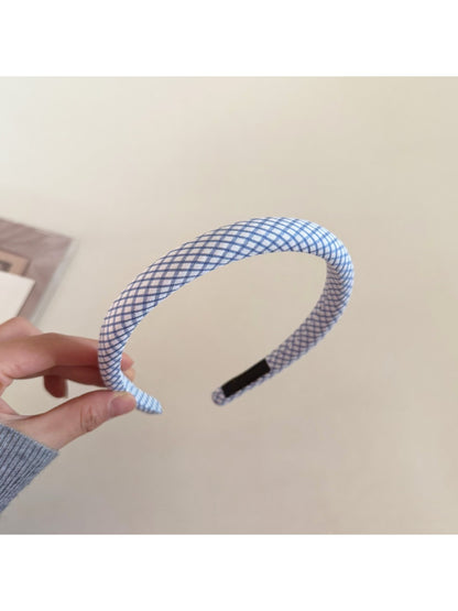 Gifty - Thin Band Blue Plaid Headband