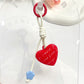 Keypus - Heart Pendant Bag Charm Alloy Cord Loop Keychain