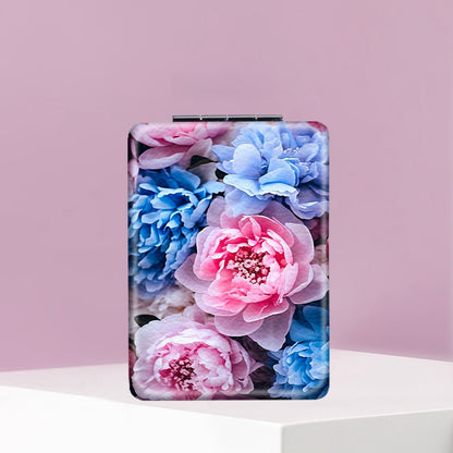Mirroray - PU Floral Pattern Compact Makeup Mirror