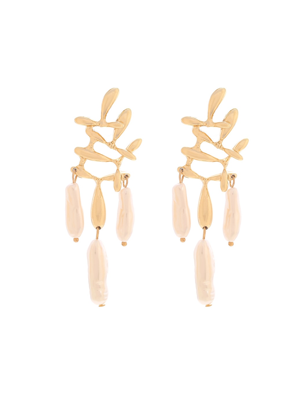 Earedge - Hollow Irregular Drop Dangle Earrings
