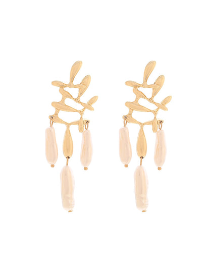 Earedge - Hollow Irregular Drop Dangle Earrings