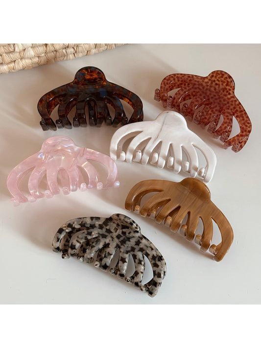 Beau - Curved Irregular Acetate Fiber Claw Clip