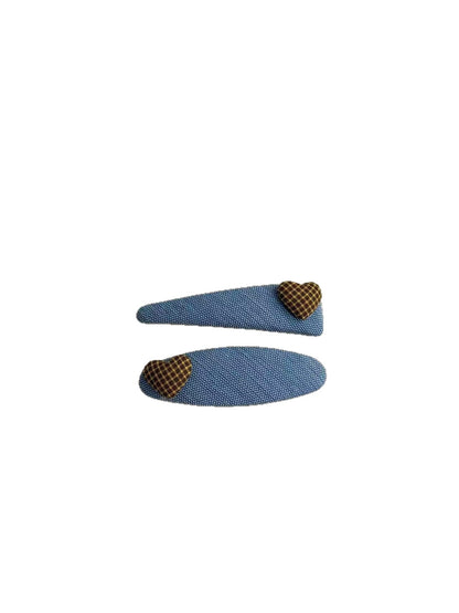 Beau - Heart Detail Fabric Side Bangs Hair Clip