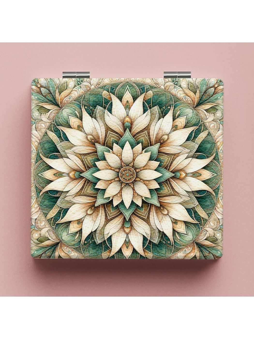 Mirroray - Floral Print Foldable PU Glass Mirror