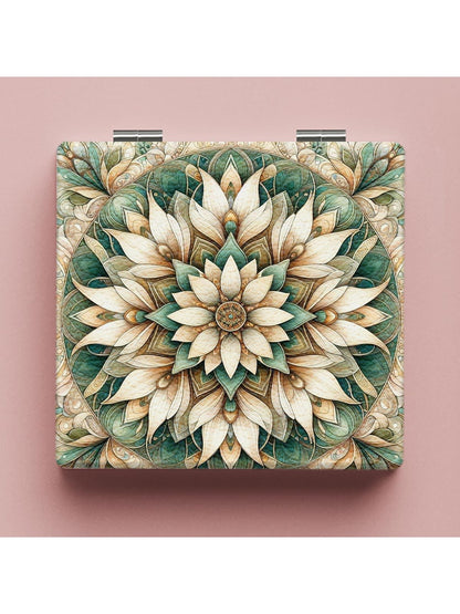 Mirroray - Floral Print Foldable PU Glass Mirror