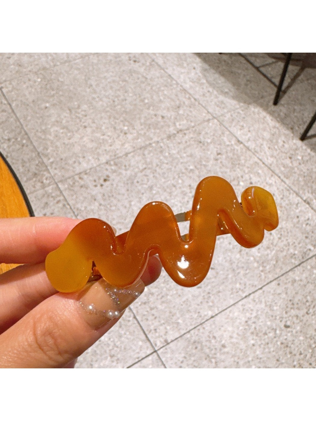 Beau - Geometric Wave Acetate Fiber French Barrette