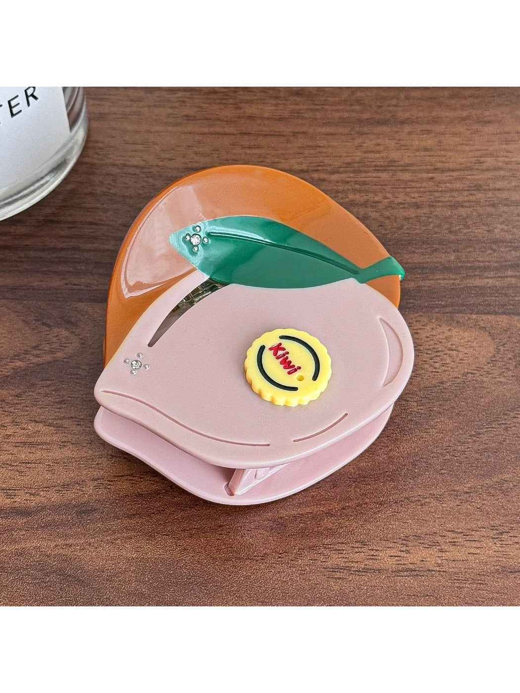 Beau - Peach Shaped Hair Claw Clip Acetate Material