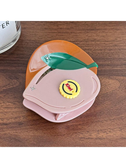 Beau - Peach Shaped Hair Claw Clip Acetate Material