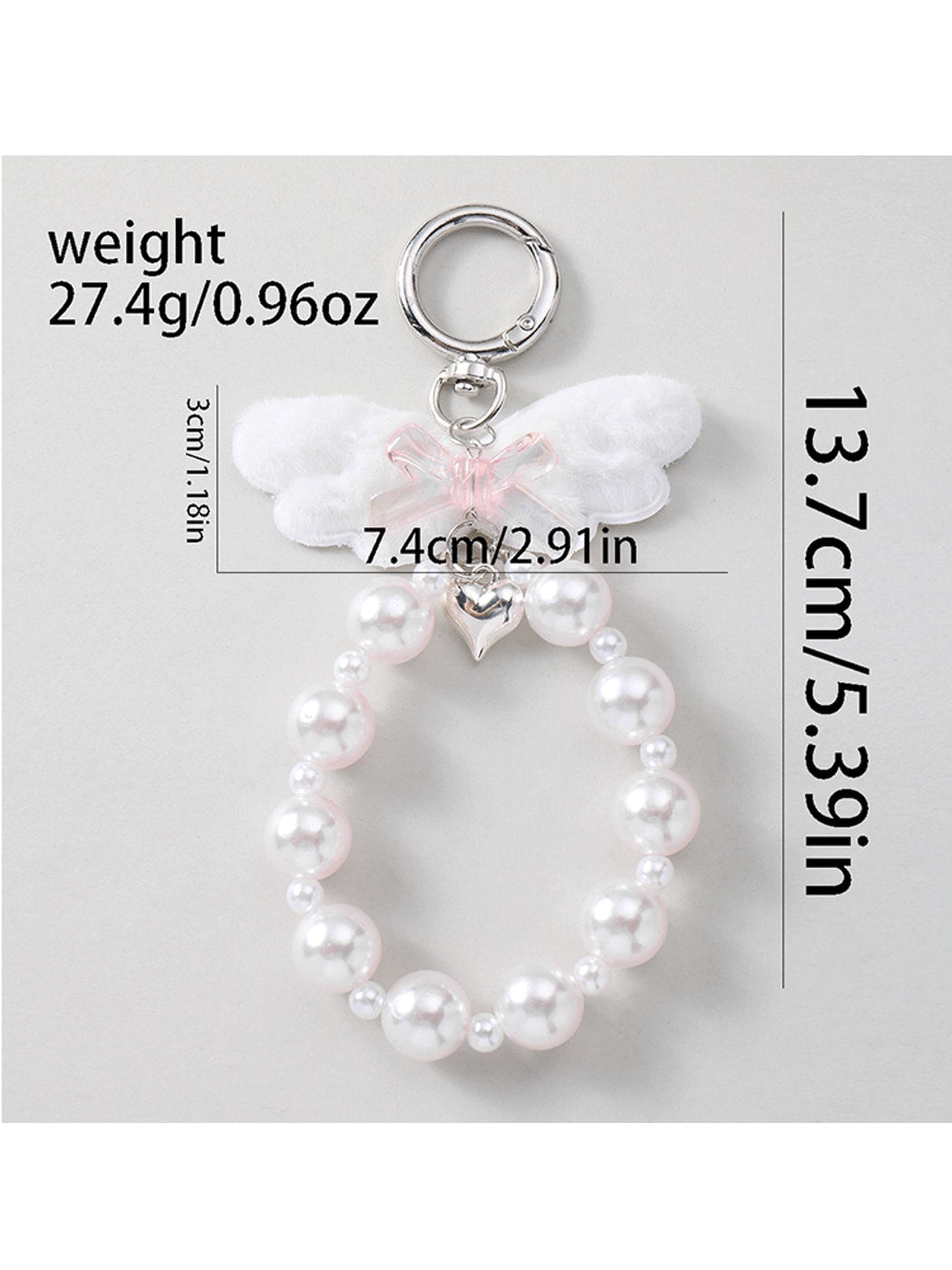 Keypus - Y2K Angel Wings Bow Heart Bag Charm Keychain