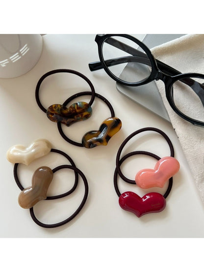Gifty - Trendy Heart Shaped Acetate Hair Tie