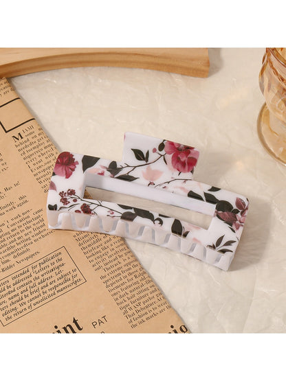 Beau - Elegant Openwork Floral Square Claw Clip