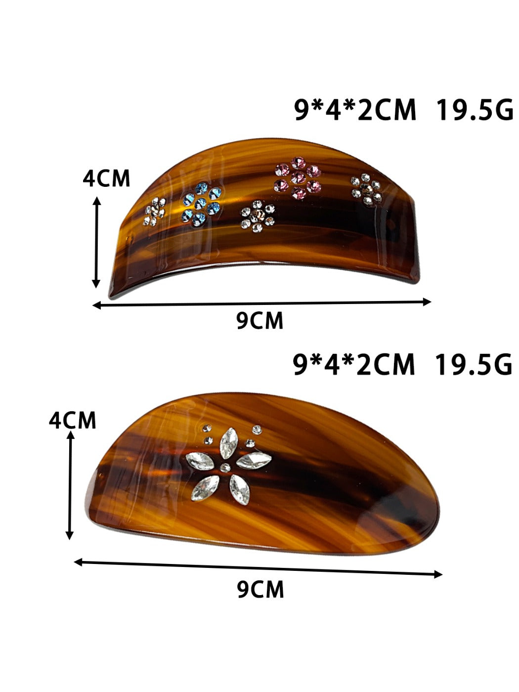 Beau - Acetate Gradient Brown Hair Clip