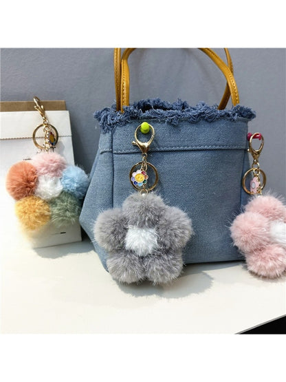 Keypus - Colorful Plush Flower Bag Charm Keychain