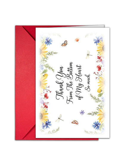 Carduria - Artistic Floral Thank You Greeting Card