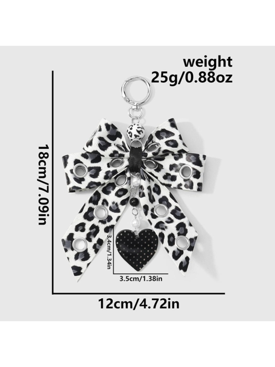 Keypus - Y2K Leopard Print Bow Dangle Bag Charm Keychain