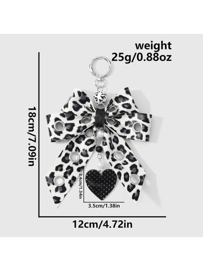 Keypus - Y2K Leopard Print Bow Dangle Bag Charm Keychain