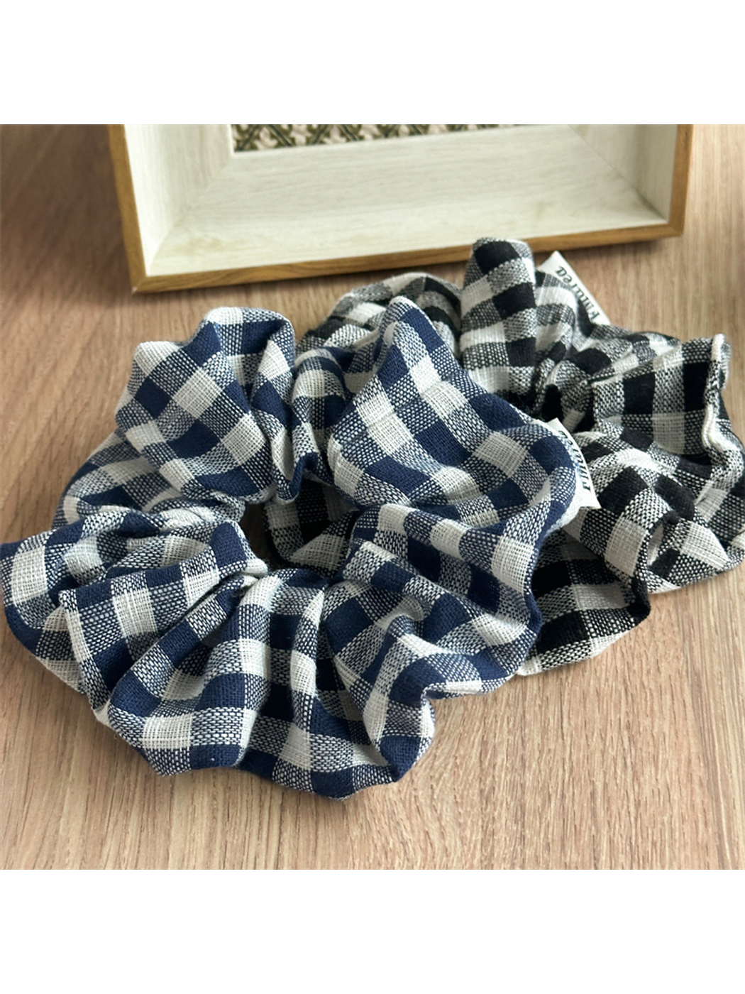 Gifty - Check Pattern Polyester Scrunchie