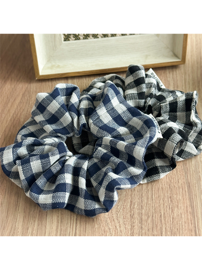 Gifty - Check Pattern Polyester Scrunchie