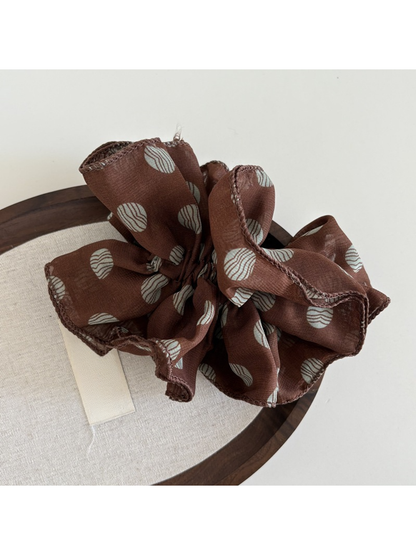 Gifty - Double Layer Chiffon Polka Dot Scrunchie