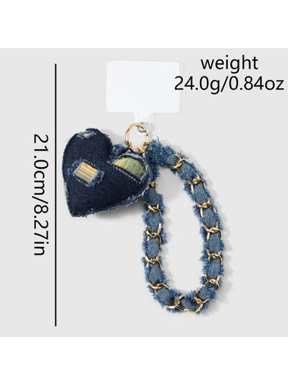 Keypus - Y2K Heart Chain Detail Polyester Keychain