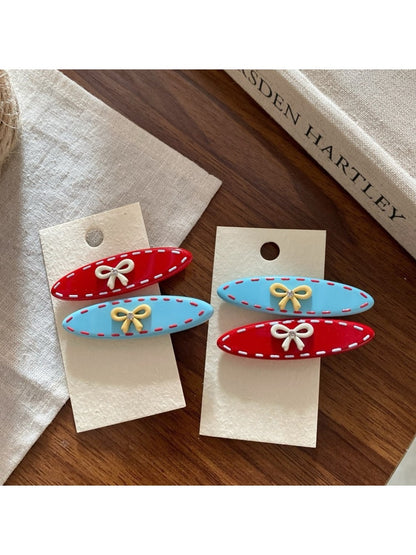 Beau - Cute Colorful Oval Hair Clips Set