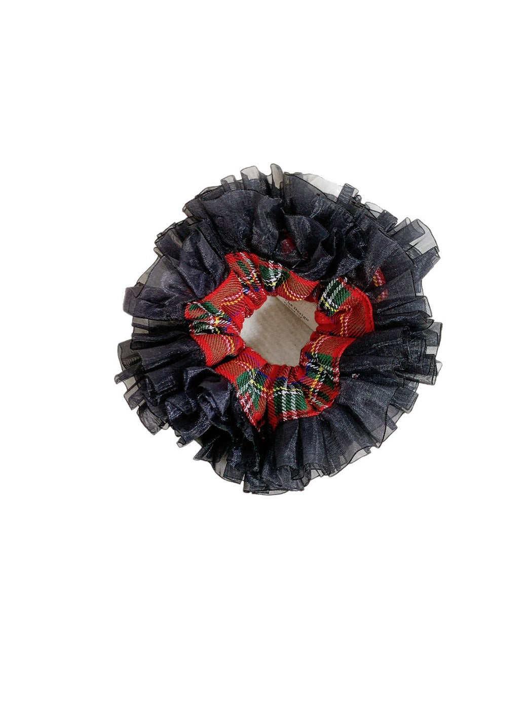 Gifty - Double Layer Plaid Ruffled Hair Ties