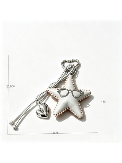 Keypus - Minimalist Artificial Leather Star Keychain