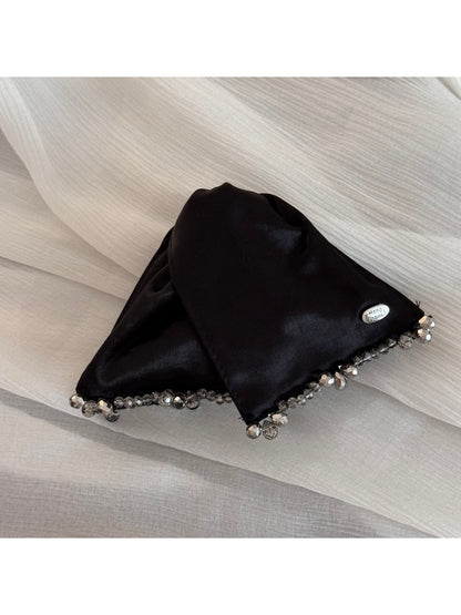 Beau - Satin Look Beaded Triangle Claw Clip