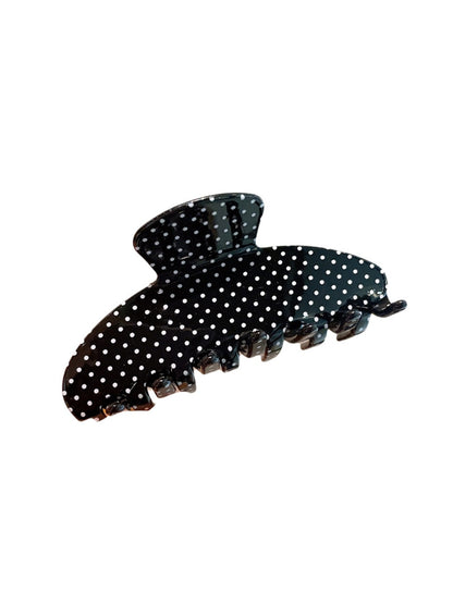 Beau - Polka Dot Acetate Semi-Circle Claw Clip