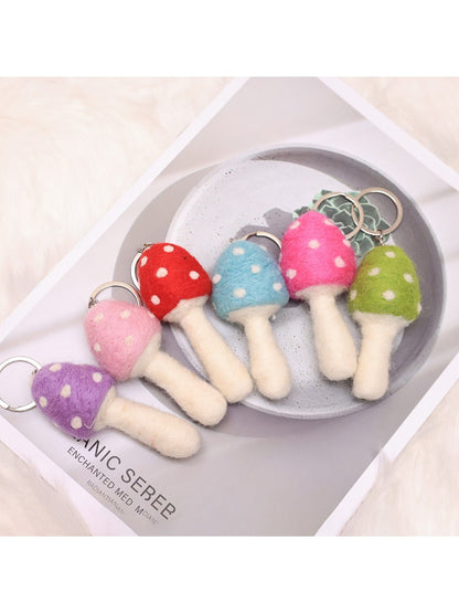 Feltery - Colorful Felt Mushroom Keychain 3D Cute