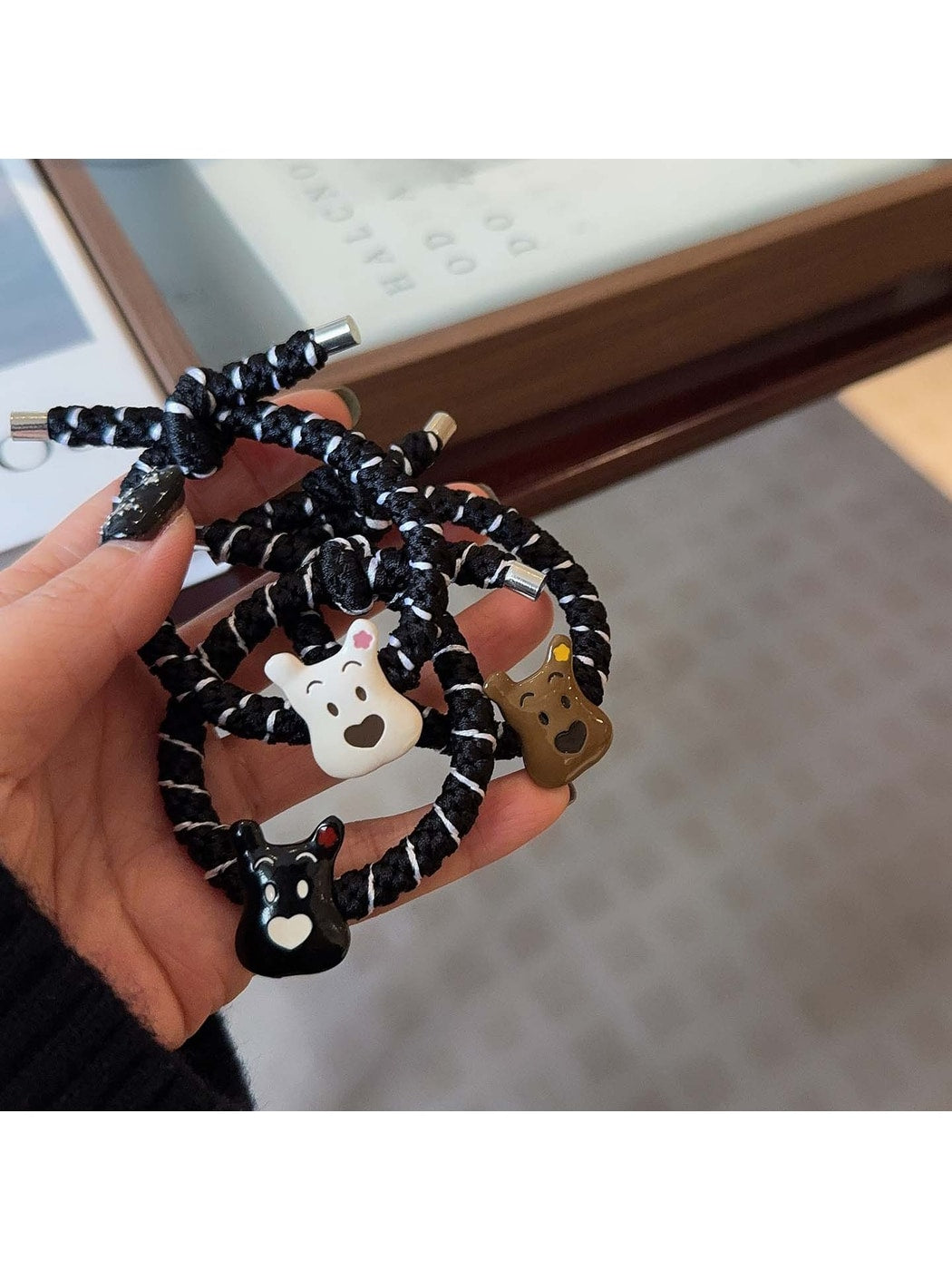 Gifty - Cartoon Dog Braided Knot High Elastic Hair Tie