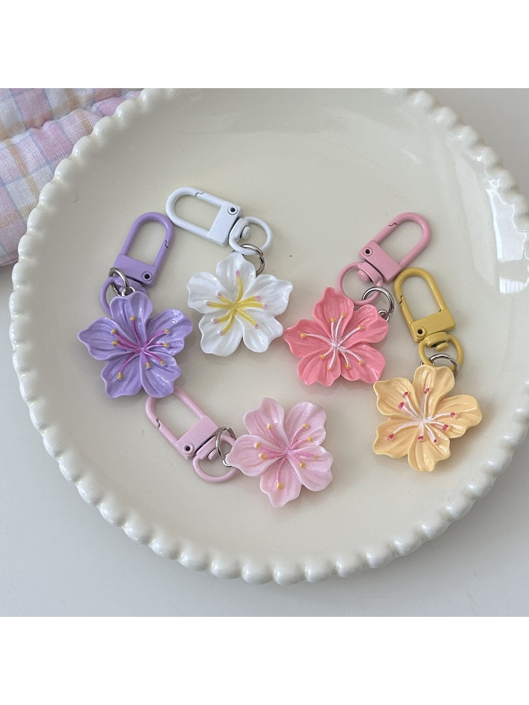 Keypus - Sweet Floral Pendant Key Ring Charm Keychain